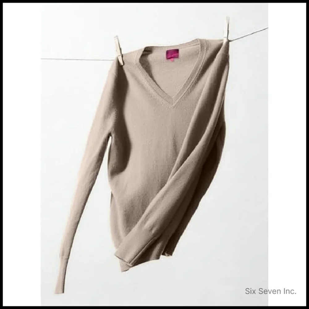 Men's Cashmere V-Neck Sweater Classic Long Sleeve Pullover Luxe Tailored Fit